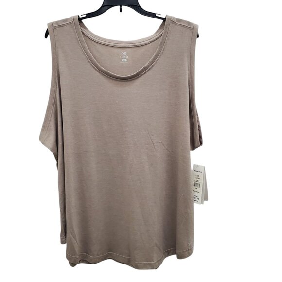 LEG3ND Woman's Atmosphere Heather Taupe Moisture Wicking Active Tank NWT Plus 2X - Picture 1 of 6